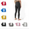 LULULEMENI WOMENS 2024 Dubbelsidig slipad naken Yoga klänning Kvinnors hög midja höftlyftande beskuren leggings tätt 888yy