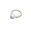 Klusterringar sötvatten pärla 10-11mm stor vit perfekt cirkel stark ljus fin micro fel öppen ring s925 silver