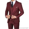 Ternos masculinos blazers ternos dos homens fino ajuste smoking terno de festa de casamento para homens blazer colete calças negócios traje formal homme