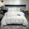 Wholesale Fashion Brand Silk Jacquard Four-Piece Sheet Bed Double Quilt Cover Bedding