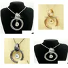 Pendant Necklaces Metal Snap Necklace Round Circles Elegant Length 76Cm Fit 18Mm Buttons Jewlery Whole Women Dj0022 Christmas Gift46 Dh6Xi