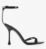 Nouvelle marque italienne Femmes Ixia Sandales à talons hauts Chaussures à talons hauts Bout carré en cuir verni Lady Gladiator Talons Sandalias Chaussure de marche élégante EU35-43 avec boîte