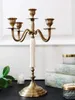 Candle Holders Vintage Brass Holder With Light Luxury Texture 5-head Porch Dining Table Decoration