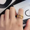 Luxury Designer Band Rings for Women Men Fashion Trend Brand Letter Steels Seal 18K Gold Plated Couple Holiday Love Gifts Jewelry Accessories Opening Size