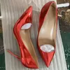 Scarpe eleganti Tacco rosso 12 cm Sandali da donna Derojo scintillanti per feste Moda da sposa Tacchi a spillo sexy Lounge