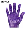 Gants sexuels Masturbation doigt érotique pour Couples adultes produits sexuels gants Sex Shop jouets gants violet rose noir 32130045336180