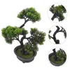 Dekorativa blommor konstgjorda utomhusväxter krukut mini träd skrivbord dekorationer söta falska bonsai realistiska