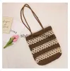 Borse a tracolla 2023 Nuove donne Borse a tracolla di paglia Borse patchwork Totes Casual Borse da vacanza al mare 2 colori Drop ShippingH24219