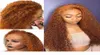 Färgad lockig ingefära orange peruk mänsklig hår djup våg spetsar främre mänskliga hår peruker transparent hd spets front långa lockiga wigs4481234