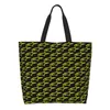 Einkaufstaschen Custom Green Motocross Enduro Cross Canvas Bag Damen Wiederverwendbare große Kapazität Lebensmittel Motorrad Racing Shopper Tote