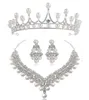 Cristal blanc perle couronne boucles d'oreilles collier ensembles de bijoux bijoux de mariage de mariée élégant mode cubique zircone diamant bijoux1646682