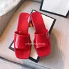 2024 Designer 60mm Slide Heels Sandal For Womens Ladies Fashion Triple Black Red Red Clear Rubber High Chunky Heel Summer Shoes Size 35-41 Jelly Sandals