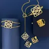 Neue Mode Luxusmarke Designer Schmuck Sets Armband, Ohrringe Halskette Bestnote 18 Karat Gold Frauen Mädchen Party Schmuck Geschenk