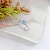 Cluster Ringen YM2024 Solid 18K Goud Natuur Blauwe Diamanten 0.18ct Bruiloft Verloving Vrouwelijke Voor Vrouwen Fijne Ring