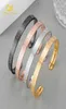 Ayatul Kursi Cuff Bangles女性ゴールドステンレス鋼ジュエリーパーソナライズされたブレスレットイスラム書道アラビア神Messager Gifts x8757145