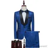 Men's Suits Blazers new two-piece set (suit + western pants) Korean version of the trend mens evening dress groom suit mens dress two-piece set