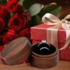 Smycken påsar dammfri ringlåda vintage träförvaring för förslag engagemang handgjorda rustika hållare valentine dag dubbel