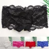 Underpants Sexy Mens Sheer Lace Floral Boxer Briefs Breathable Transparent See-Through Shorts Underwear Lingerie Sissy Panties