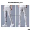 Men'S Pants Mens Golf Trousers Quick Drying Long Comfortable Leisure With Pockets Stretch Relax Fit Breathable Zipper Design Drop De Dhonx