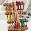 Sieradenzakjes Houten Armbandhouder Standaard Bruin 3-laags Bangle Rack Display Voor Dame Badkamer Winkel Slaapkamer Duurzaam