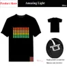 Ljud Active Equalizer El T -shirt Equalizer Light Up Down LED T -shirt blinkande musik Aktiverad LED TSHIRT 2103291553993