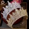 Hair Clips 3A Silver And Gold Colors Big Crowns For Women Full Zirconia Bridal Tiaras Wedding Party Headpieces Jewelry Accessories