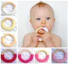 20pcs Newborn Safety Wooden cotton Teethers Nature Ring Baby Chew Circle Round Crochet Soothers Infant Training Ring Handmade toys6361473