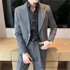 Herrenanzüge, Blazer (Jacke + Hose), Frühling und Sommer, neue Boutique-Mode für Herren, formeller Business-Anzug, 2-teiliges Set, Bräutigam, Hochzeitskleid, Partyanzug