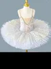 Sahne Giyim Bale Etek Kız Performans Giyim Çocuklar Çocuklar Beyaz Kuğu Dans Krep Tutu Dantel Üst Profesyonel Balerin Tutus Kızlar