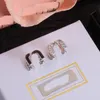 Earrings Designer For Women S925 Stud Fashion Letters Rhinestone Ear Clips Party Weddings Jewelry Gift
