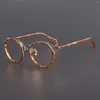 Zonnebril Acetaat Bijziendheid Bril Mannelijke Vrouwen Vintage Ronde Optische Brillen Frame Mannen Anti Blauw Licht Bril op sterkte