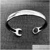 Charm Bracelets Wrench Biker Bangle 316L Stainless Steel Cool Spanner Bracelet For Men 240130 Drop Delivery Jewelry Dhngk