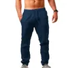 Men's Pants Men Cotton Linen Pant Autumn Solid Color Sweatpants Trousers Casual Sport Clothing