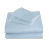 Vintersslipning Bomullsblandning 3 PCS Sängkläder sätter ljusblå borstat lakan monterad ark Deep Pocket Twintwin XL Bed Linen5213598