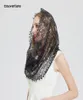 design women Soft black White lace scarf rings Ladies shawls foulard femme headband Wedding hijab scarves4978729