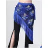 Scene Wear Belly Dancing Costume Hip Scarf Ballroom Sequin Dance Tassel Festival Wrap Kirt Belt Drop Delivery Apparel Otia2