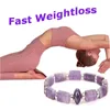 Braccialetti di fascino ametista naturale purifica-purifica energia del braccialetto in pietra per le donne perdita di peso fatica sollievo yoga