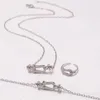 Nueva marca de conjuntos de joyas de diseñador, pulsera, collar, anillos, oro de 18 quilates de grado superior, regalo de joyas de fiesta para mujer y niña