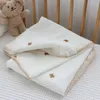 Dekens Borduren Wafel Baby Katoen Dubbellaags Baby Inbakeren Envelop Wrap Geboren Wieg Beddengoed Accessoires