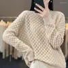 Frauenpullover 2024 Herbst und Winter Kaschmirpullover Reiner Rundhalspullover Lose Strick Ca