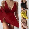 Kadınların Sweetwear Seksi Kadınlar Derin V yaka Bodycon Elbise İç çamaşırı Dantelli Sırıştırıcılar Geceleme Gevşek Nefes Alabilir Nightgowns iç çamaşırı