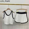 Lvity Suit LVSE Tracksuits Sticked Womens Foreign Style Black and White Casual Vest Shorts Small Slim Two-Piece Set