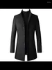 Men's Trench Coats Men Long Jackets Double Breasted Casual Wool Blends Business Leisure Overcoats Male Fit
