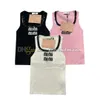 Square Neck Sport Top Women Sequin Tanks Tops Designer Letters Jacquard Vest Outdoor Yoga T Shirt