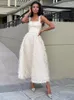 Skirts Elegant Glitter Ceremonial Suspended Mid Length Dress Festival Sleeveless Robe 2024 Formal Female Party Club Evening Prom Gowns