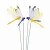 Garden Decorations 12Pcs Artificial Dragonfly Butterflies Decoration Outdoor Simulation Stakes Yard Plant Lawn Decor Stick