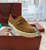 Beroemde Lp casual loafer schoenen SNEAKER open wandelingen zomerwandeling dekschoenen Suede platform loafers stad luie loafers heren suède sneaker midden uitgesneden met doos