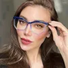 Zonnebrilmonturen Trend Cat Eye-brilmontuur Vrouw Stijlvol Anti-blauw licht Computer Effen optische bril zonder recept voor dames