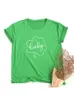 Women's T Shirts St Patricks Day Happy and Lucky Women harajuku kortärmad t-shirt sommar rolig grafisk tees kvinnlig festkläder gåva