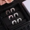 Earrings Designer For Women S925 Stud Fashion Letters Rhinestone Ear Clips Party Weddings Jewelry Gift